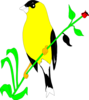 Goldfinch On A Flower Stem Clip Art